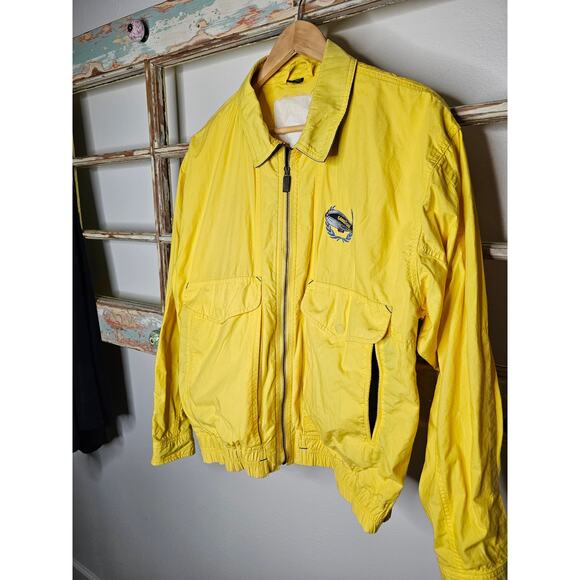 Vintage Goodyear Blimp Yellow & Blue Zip Up Utility Jacket Men's Size Medium - Picture 2 of 16